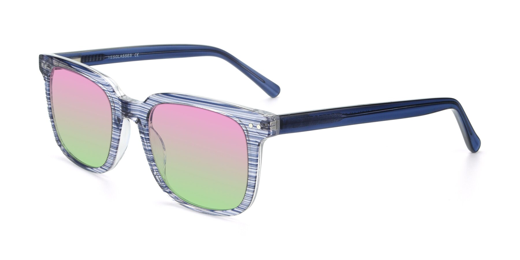 Angle of 17457 in Stripe Blue with Pink / Green Gradient Lenses