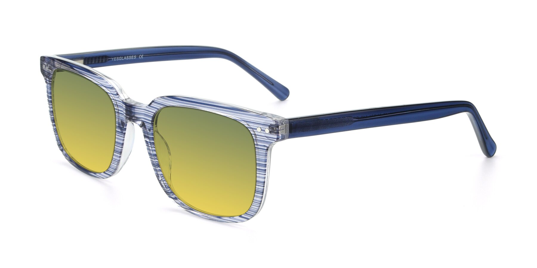 Angle of 17457 in Stripe Blue with Green / Yellow Gradient Lenses