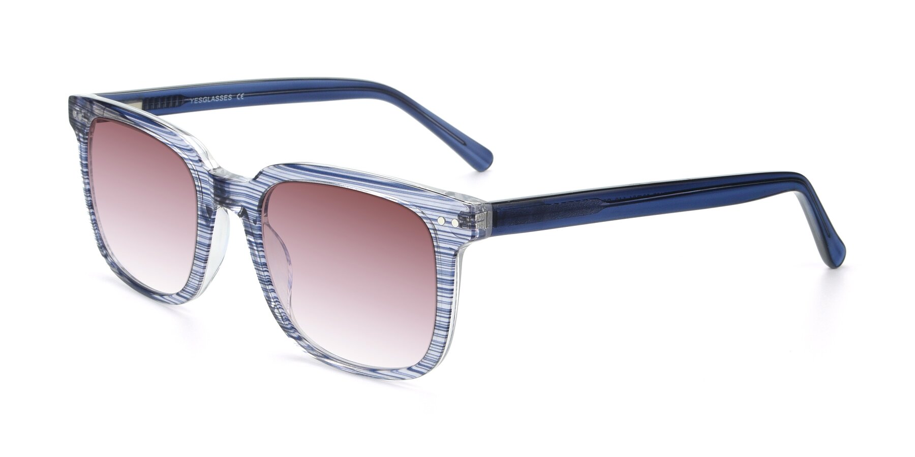 Angle of 17457 in Stripe Blue with Garnet Gradient Lenses