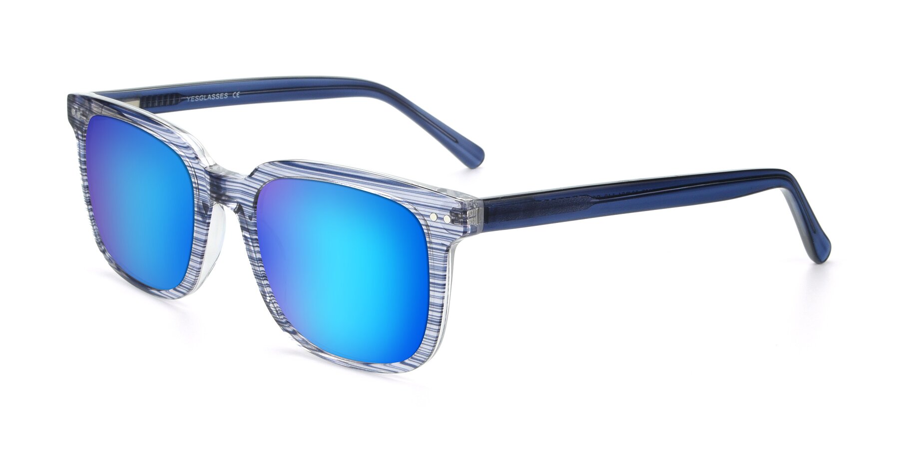Angle of 17457 in Stripe Blue with Blue Mirrored Lenses