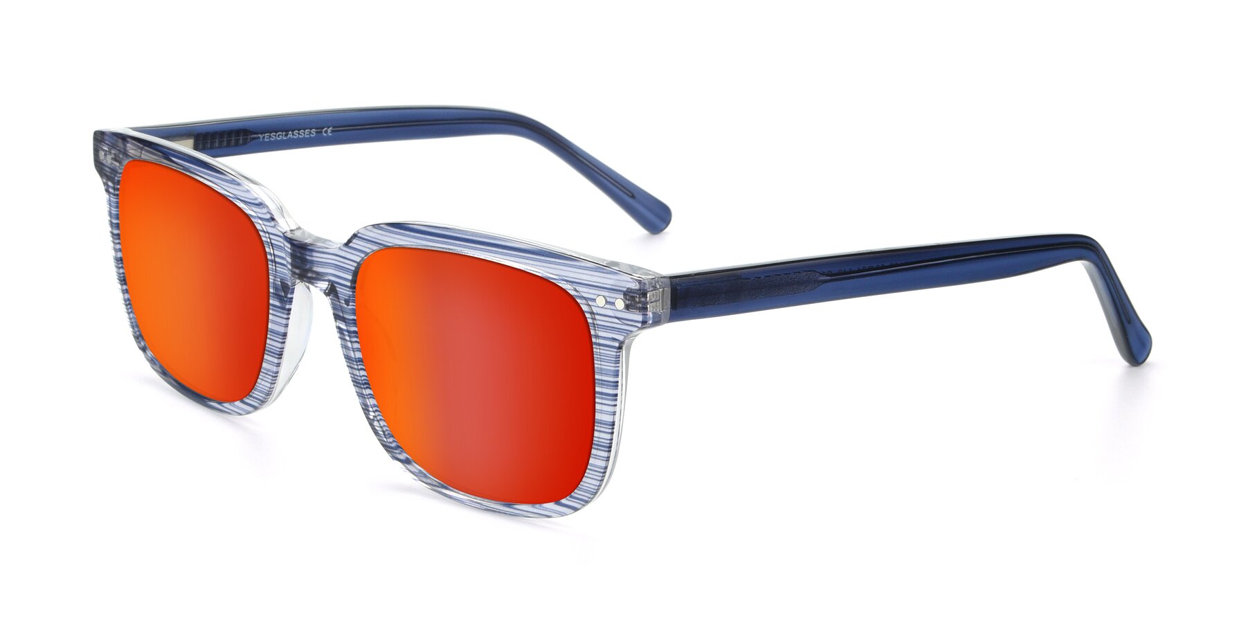Angle of 17457 in Stripe Blue with Red Gold Mirrored Lenses