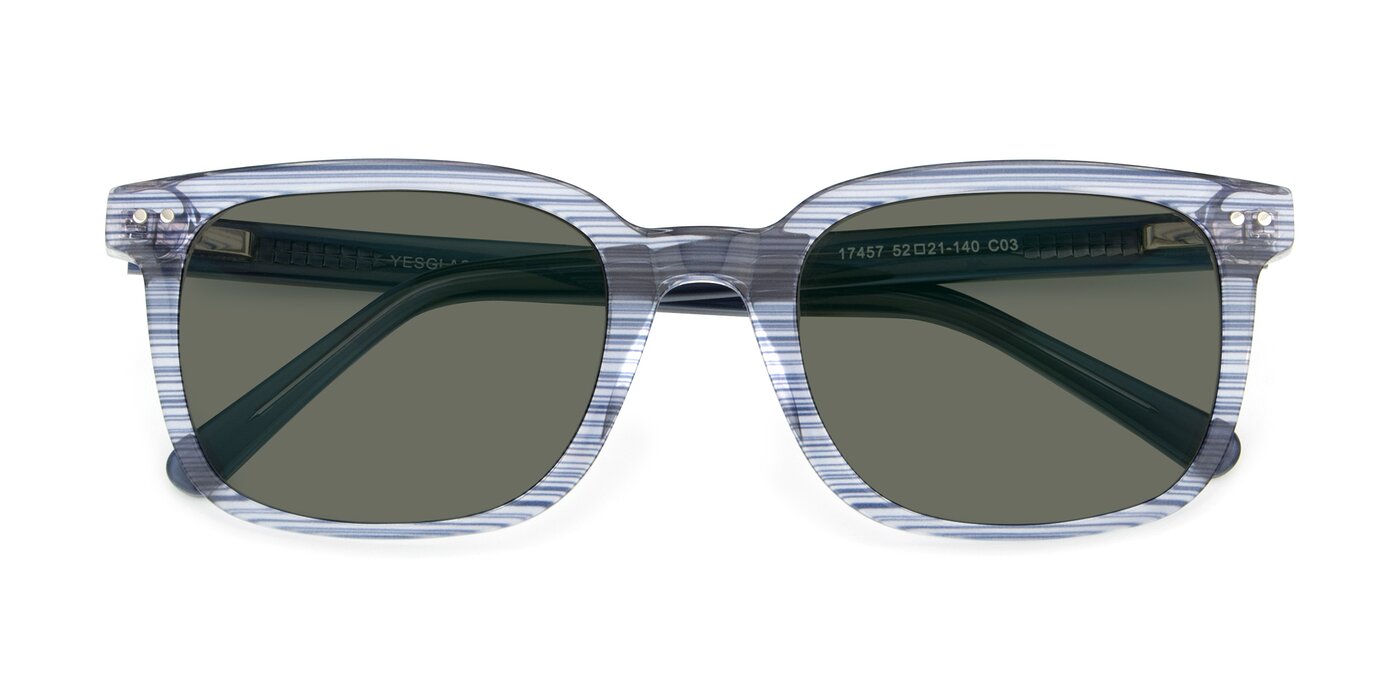 17457 - Stripe Blue Polarized Sunglasses
