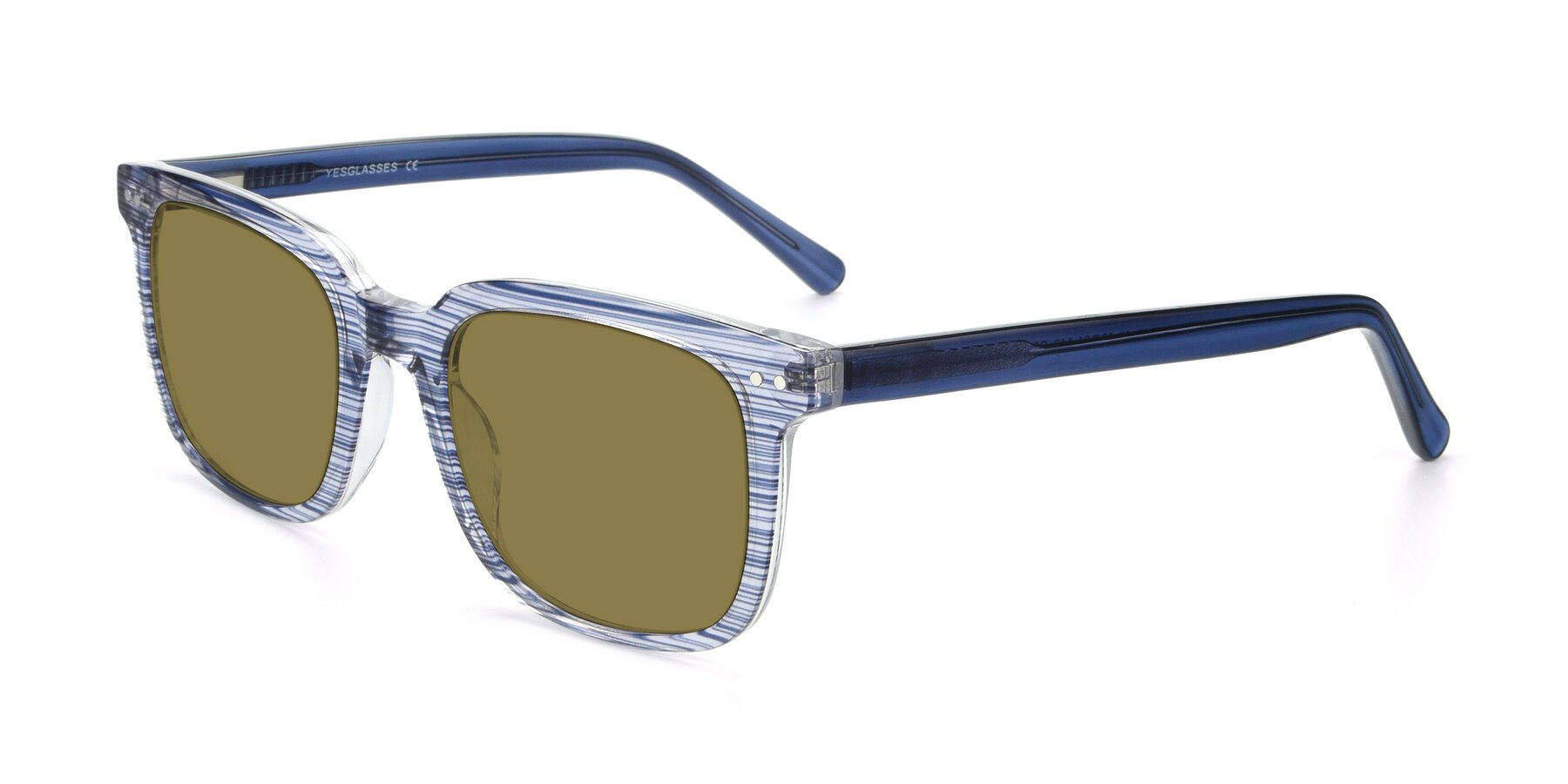 Angle of 17457 in Stripe Blue with Brown Polarized Lenses