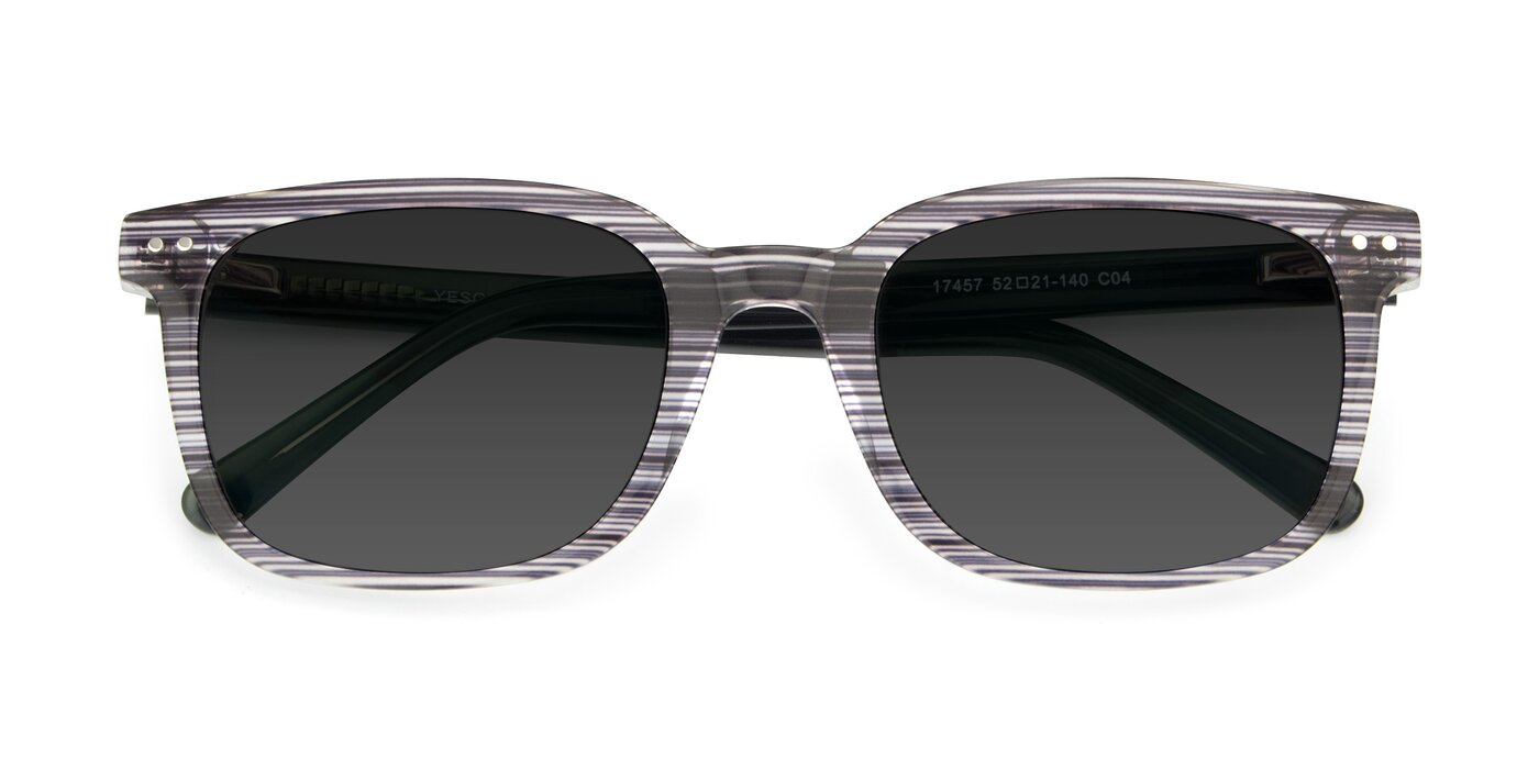 17457 - Stripe Coffee Tinted Sunglasses
