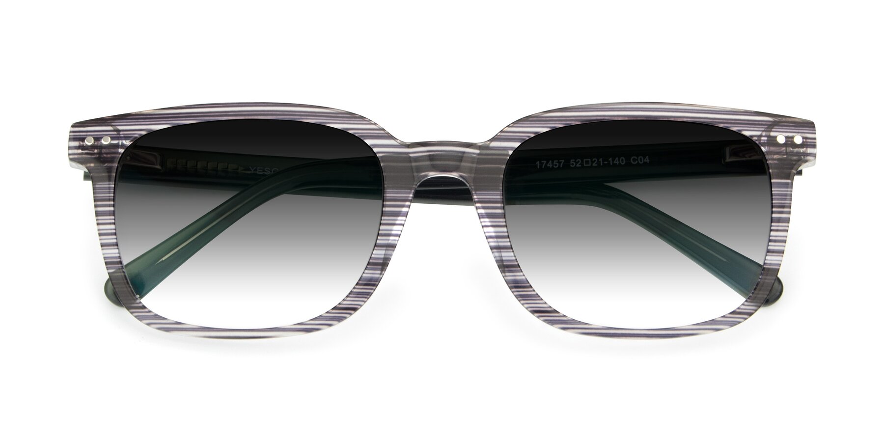 Folded Front of 17457 in Stripe Coffee with Gray Gradient Lenses