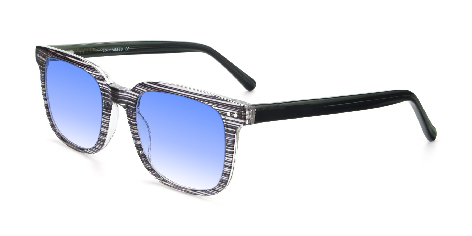 Angle of 17457 in Stripe Coffee with Blue Gradient Lenses