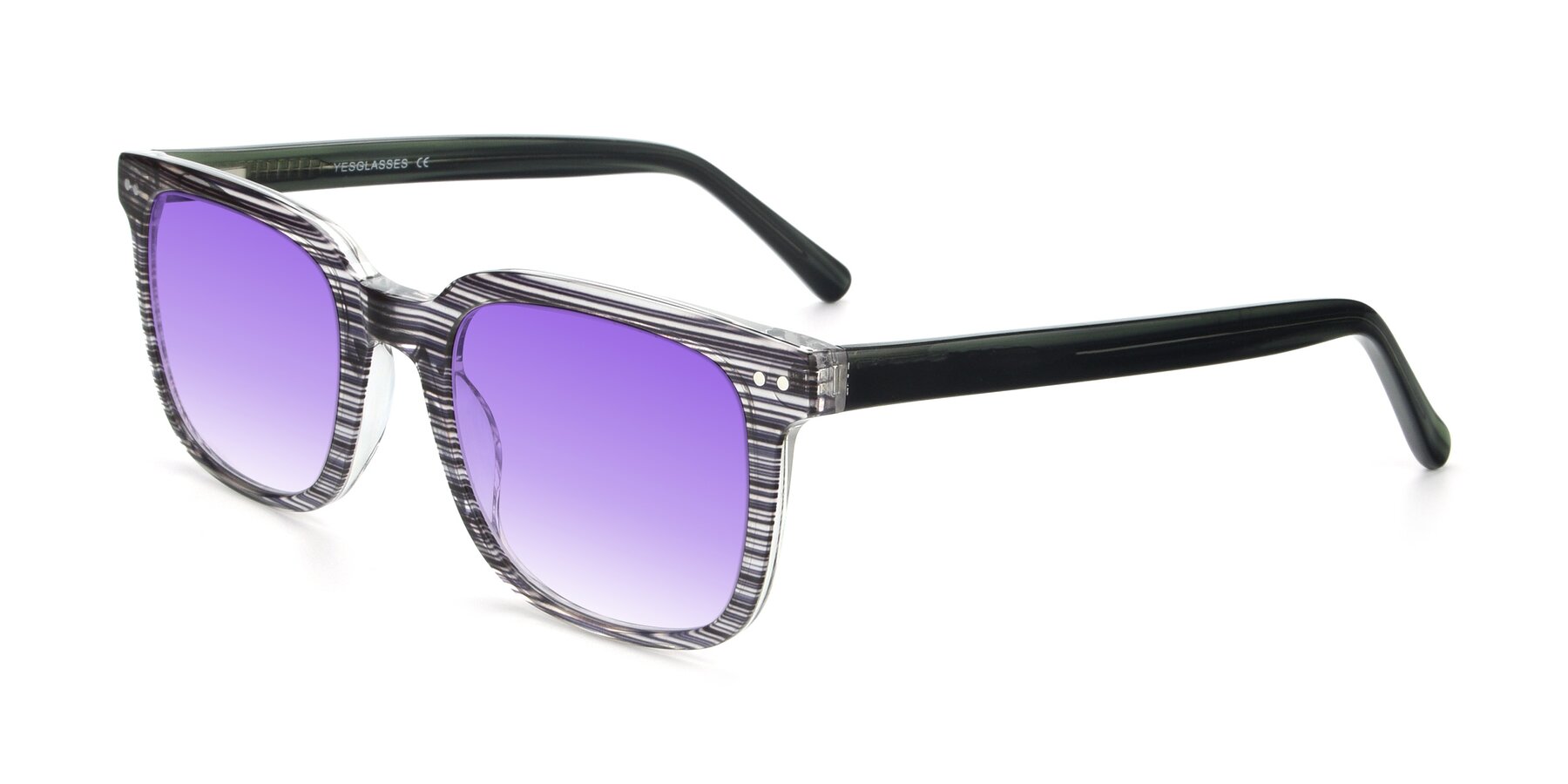 Angle of 17457 in Stripe Coffee with Purple Gradient Lenses