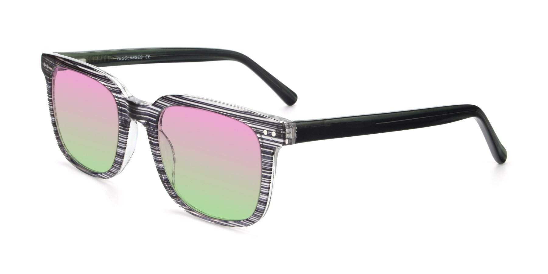 Angle of 17457 in Stripe Coffee with Pink / Green Gradient Lenses
