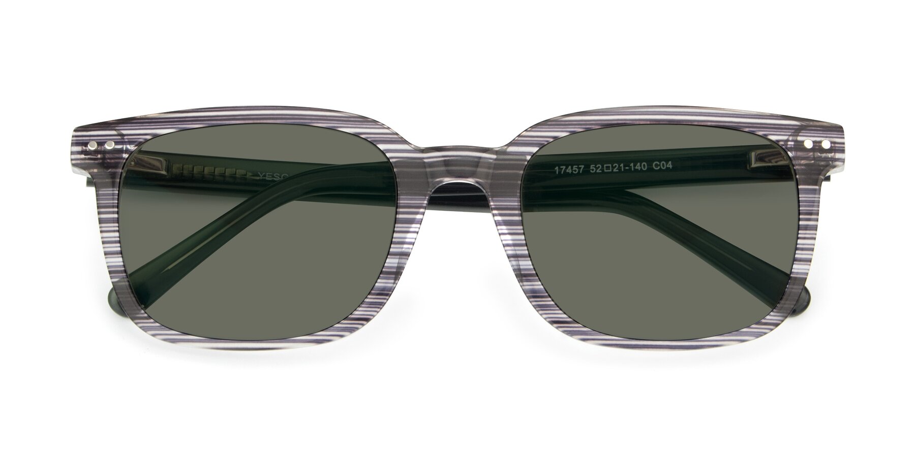 Folded Front of 17457 in Stripe Coffee with Gray Polarized Lenses