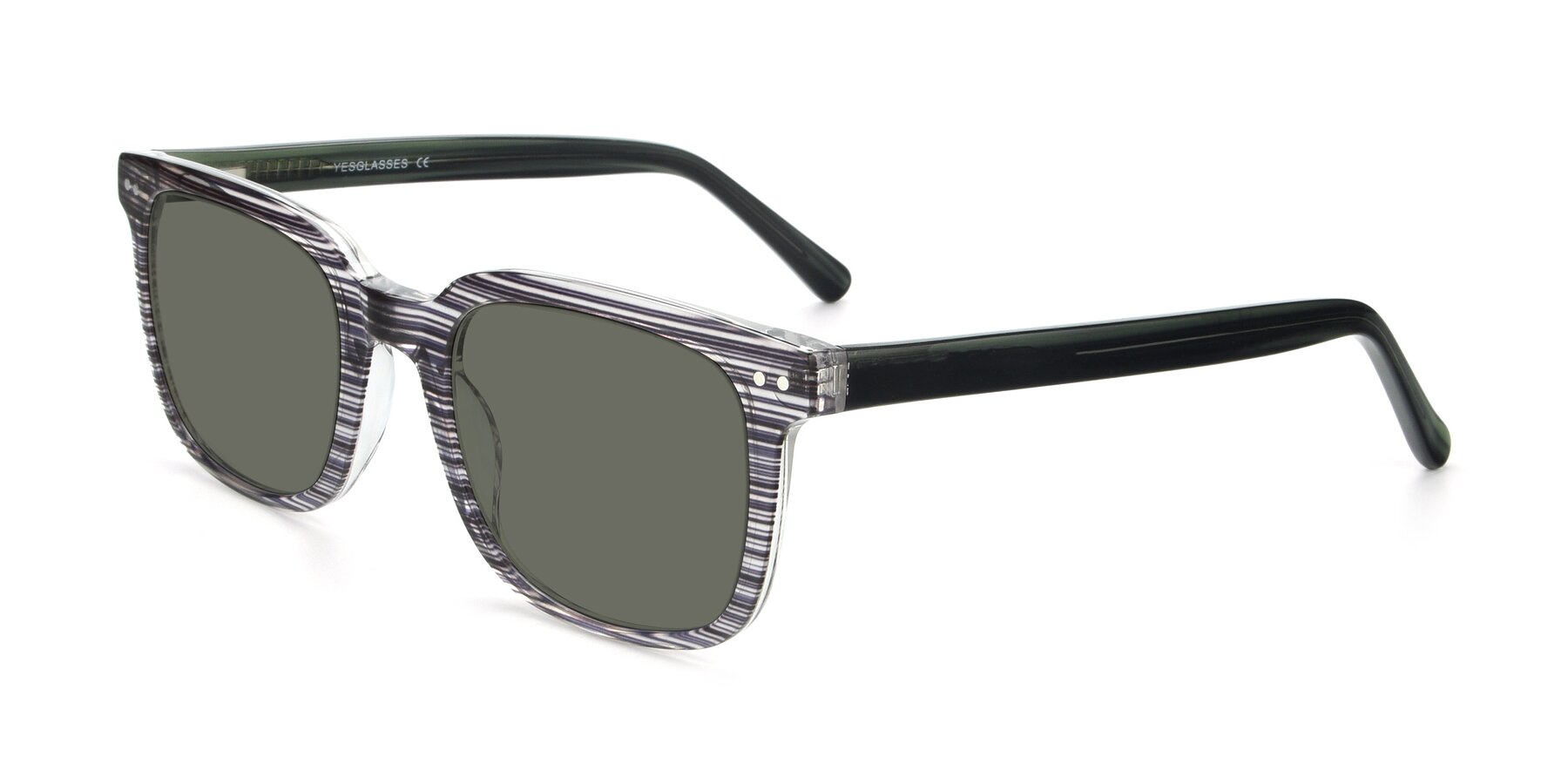 Angle of 17457 in Stripe Coffee with Gray Polarized Lenses