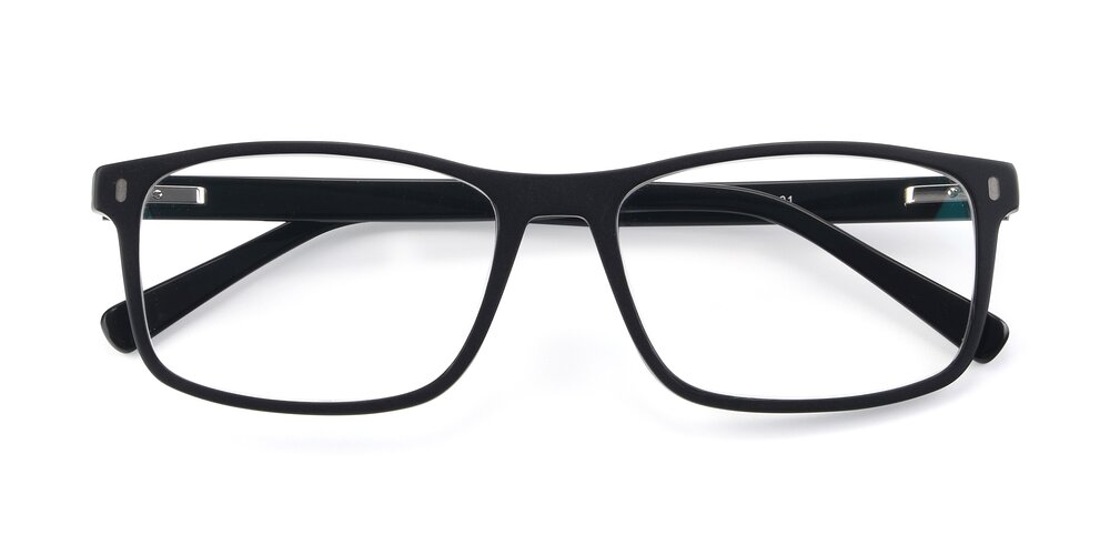 Black Classic Acetate Rectangle Blue Light Glasses 17474