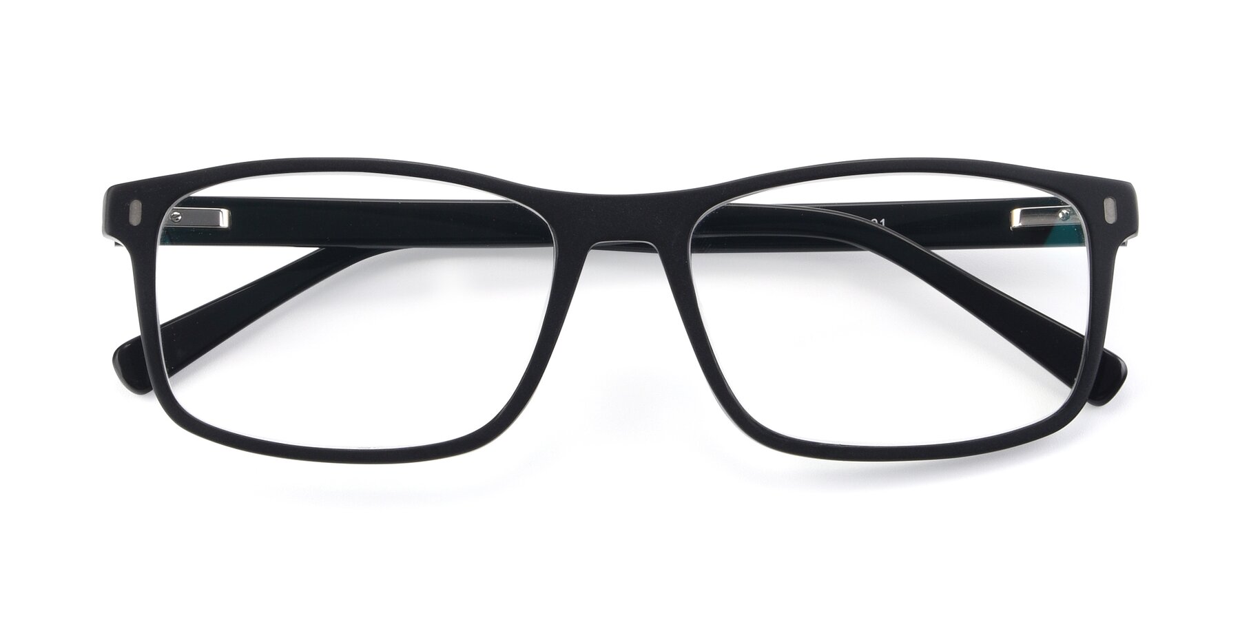 Folded Front of 17474 in Black with Clear Eyeglass Lenses