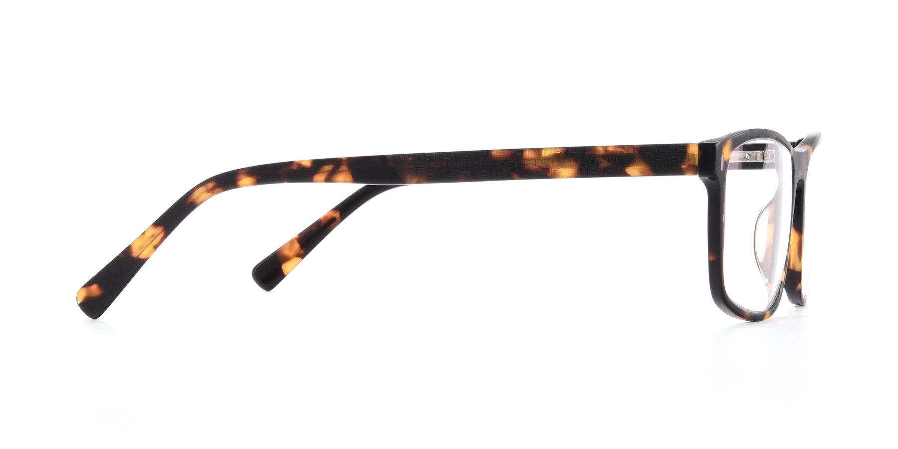 Side of 17474 in Tortoise with Clear Reading Eyeglass Lenses