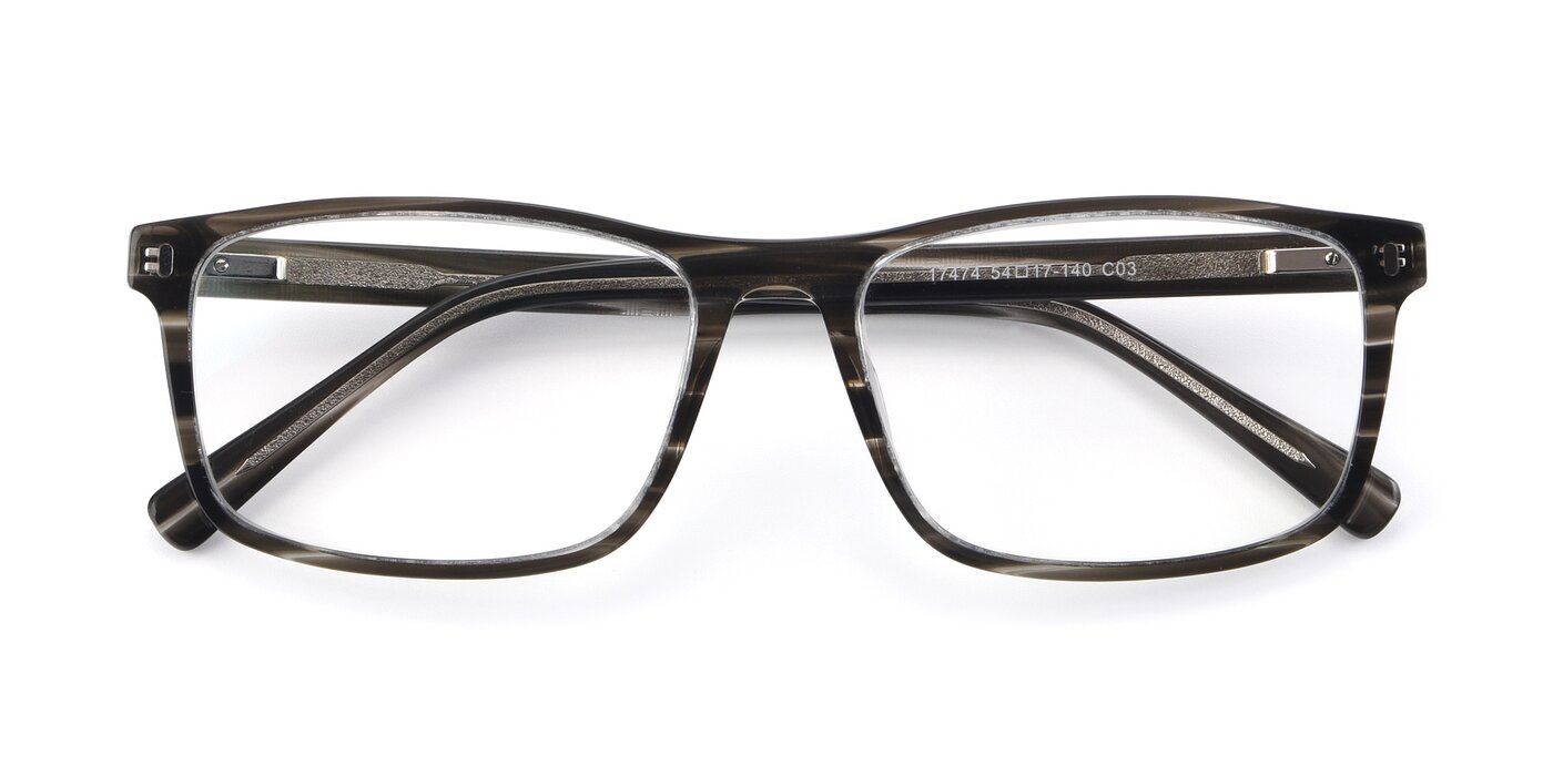 17474 - Stripe Grey Reading Glasses