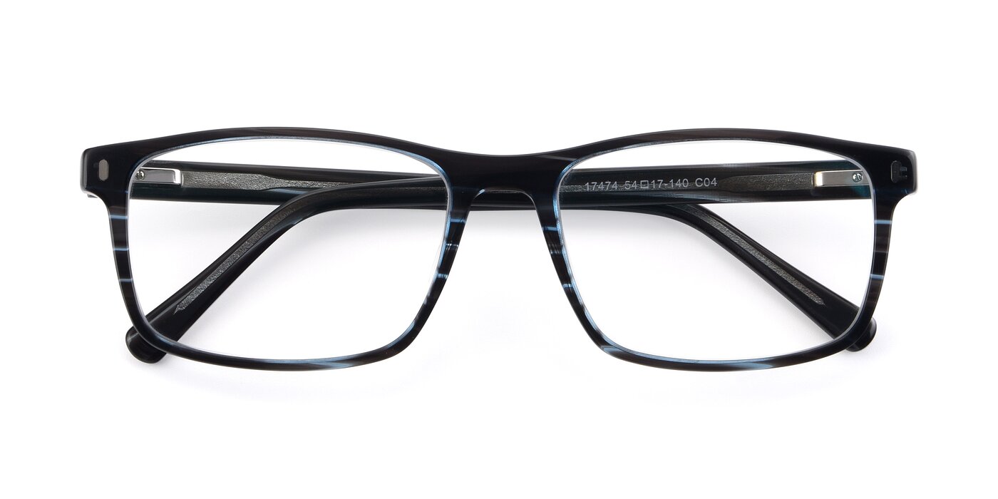 17474 - Stripe Blue Eyeglasses