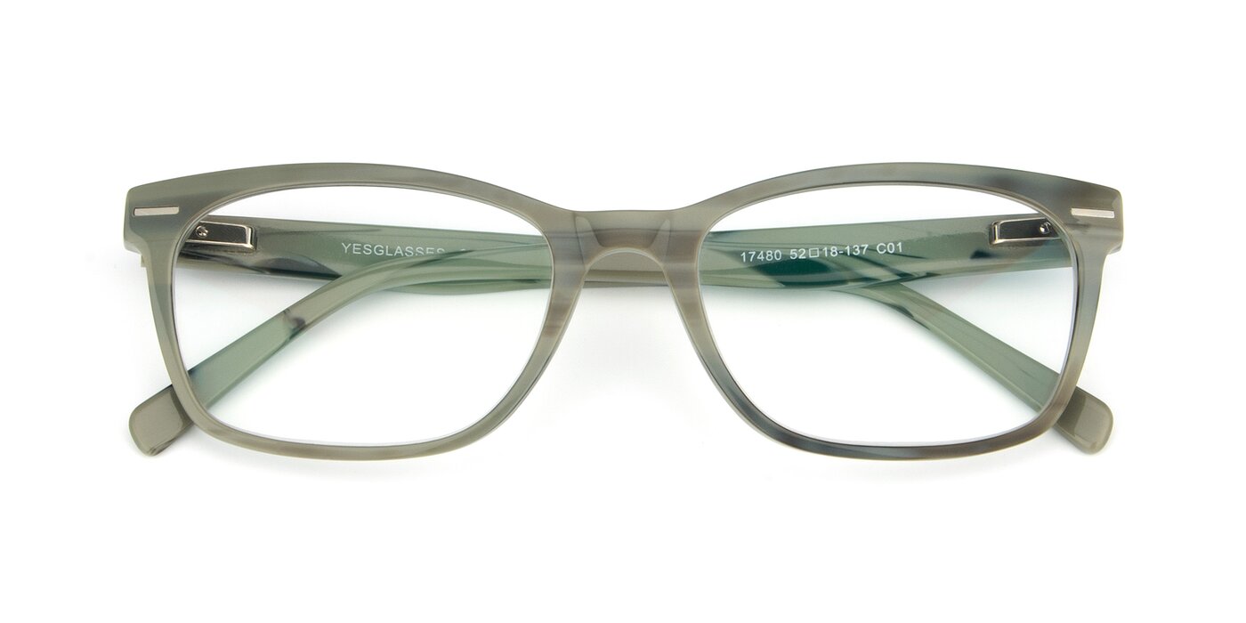 17480 - Stripe Grey Eyeglasses