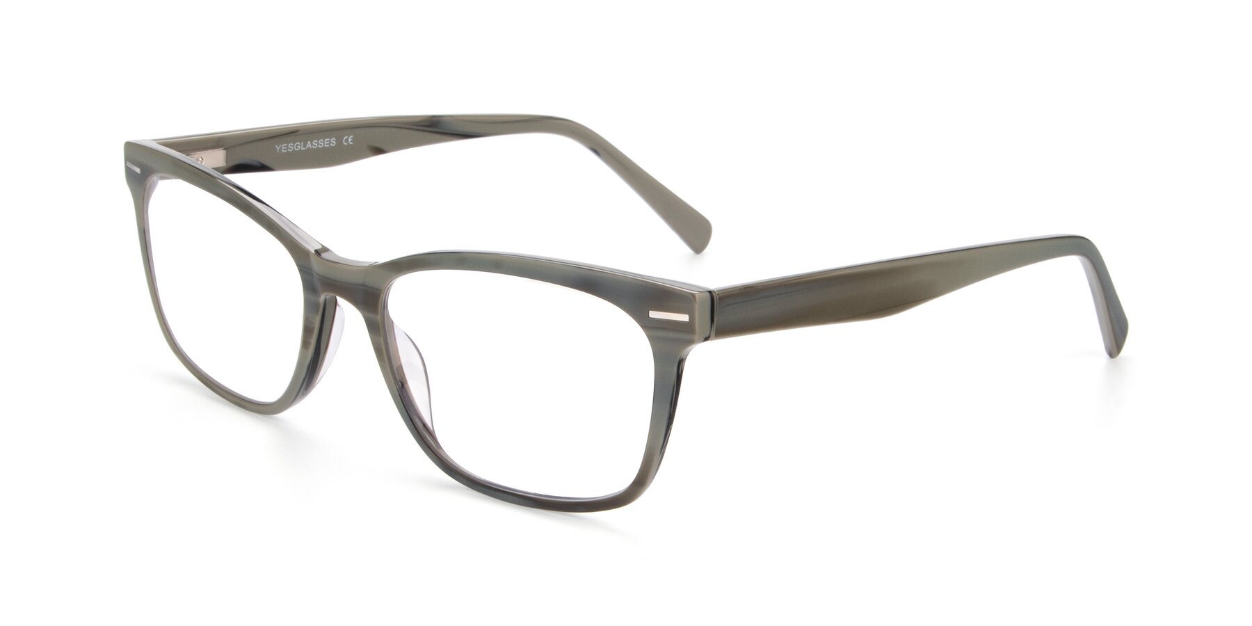 Angle of 17480 in Stripe Grey with Clear Blue Light Blocking Lenses
