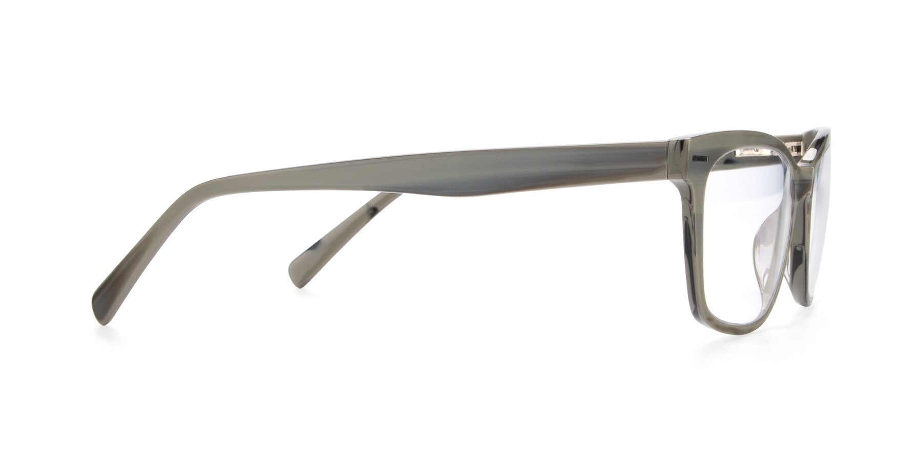 Side of 17480 in Stripe Grey with Clear Blue Light Blocking Lenses