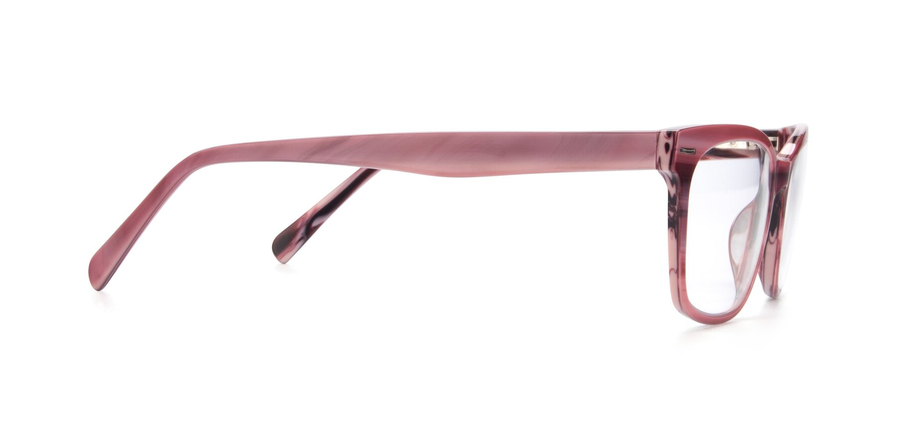 Side of 17480 in Stripe Pink with Clear Reading Eyeglass Lenses