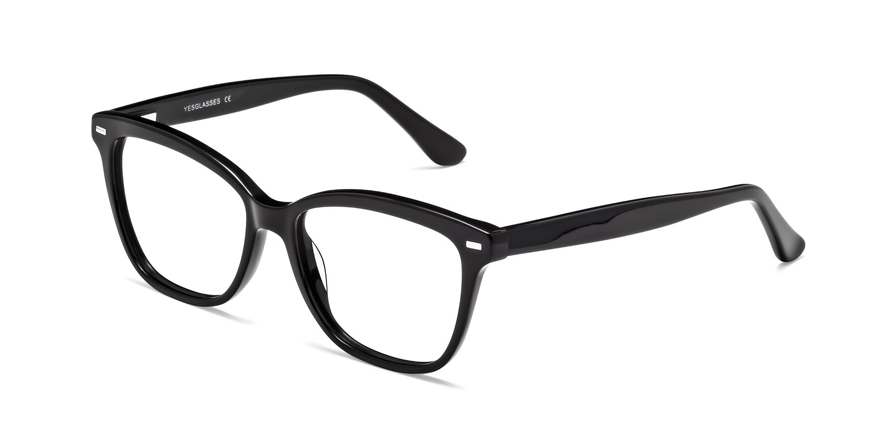 Angle of 17485 in Black with Clear Reading Eyeglass Lenses