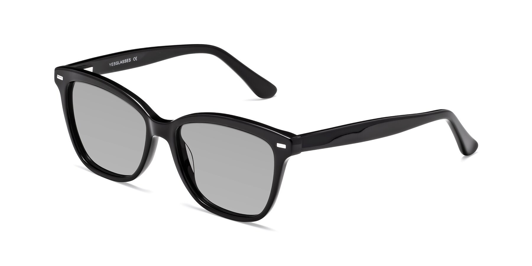 Angle of 17485 in Black with Light Gray Tinted Lenses