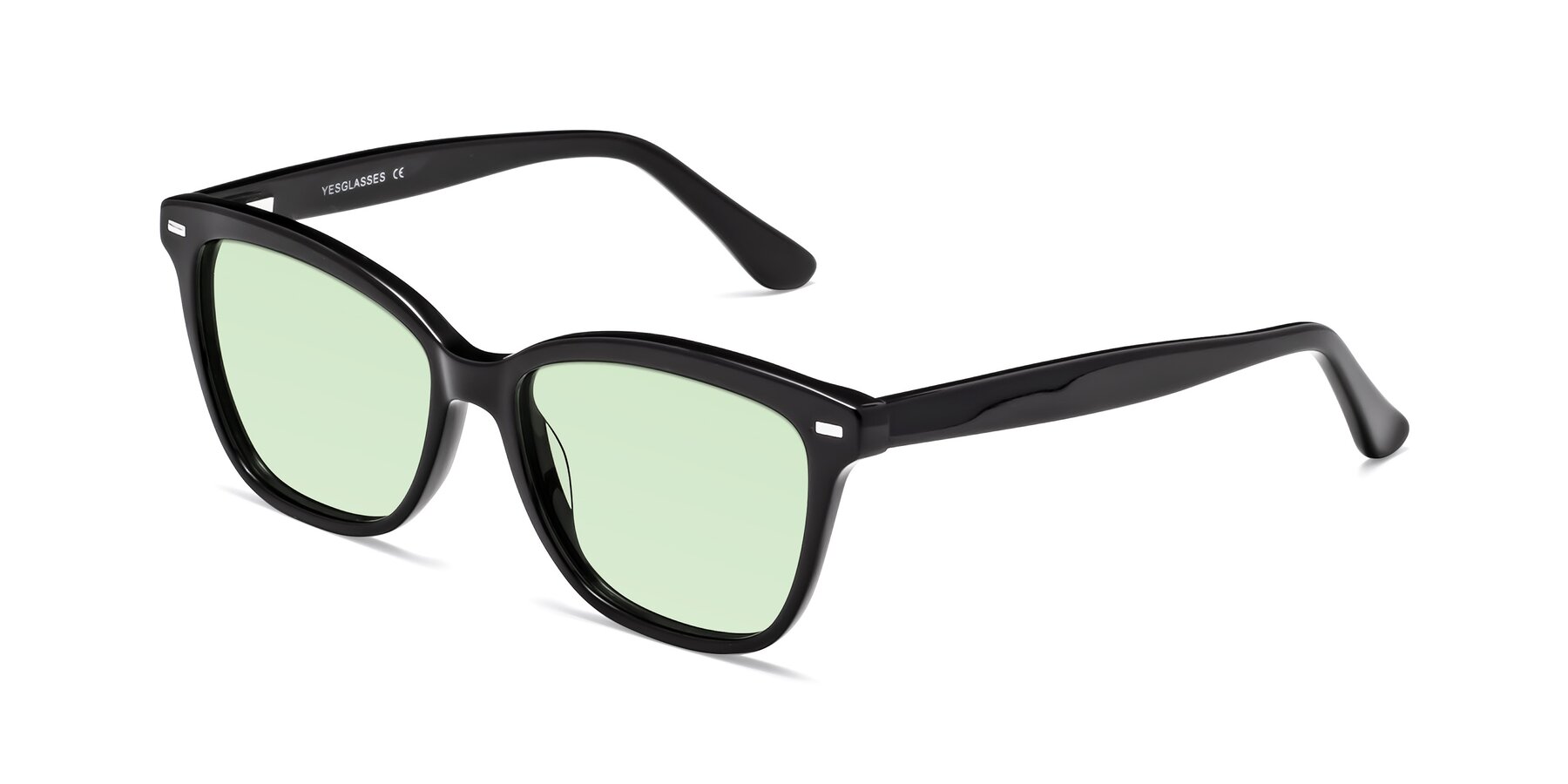 Angle of 17485 in Black with Light Green Tinted Lenses