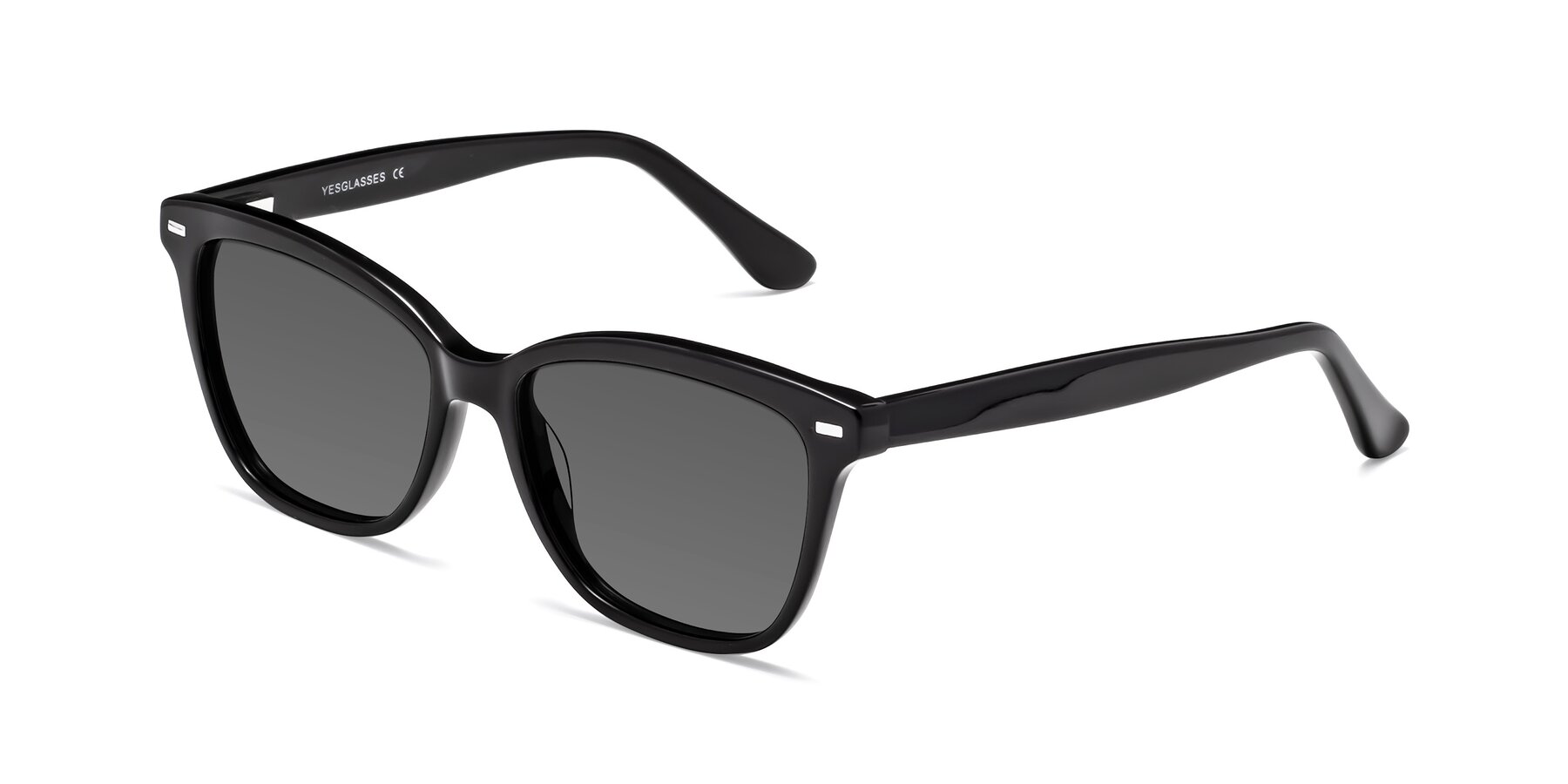 Angle of 17485 in Black with Medium Gray Tinted Lenses