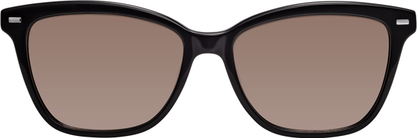 Black Retro-Vintage Acetate Cat-Eye Tinted Sunglasses with Medium Brown ...