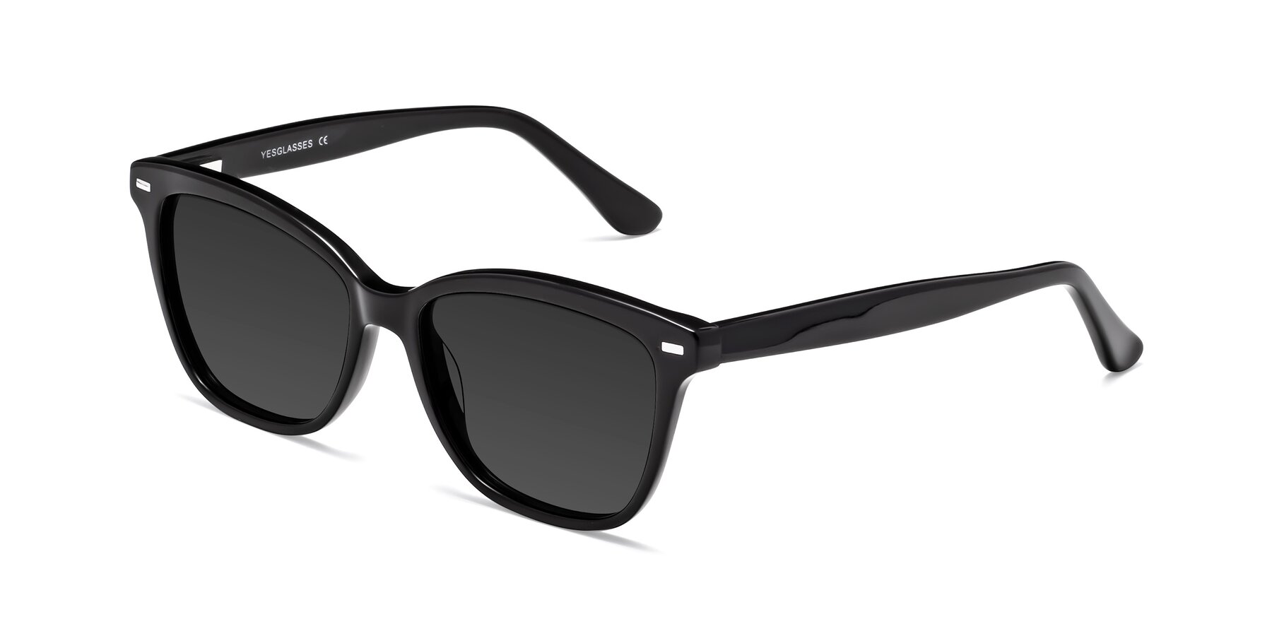 Angle of 17485 in Black with Gray Tinted Lenses
