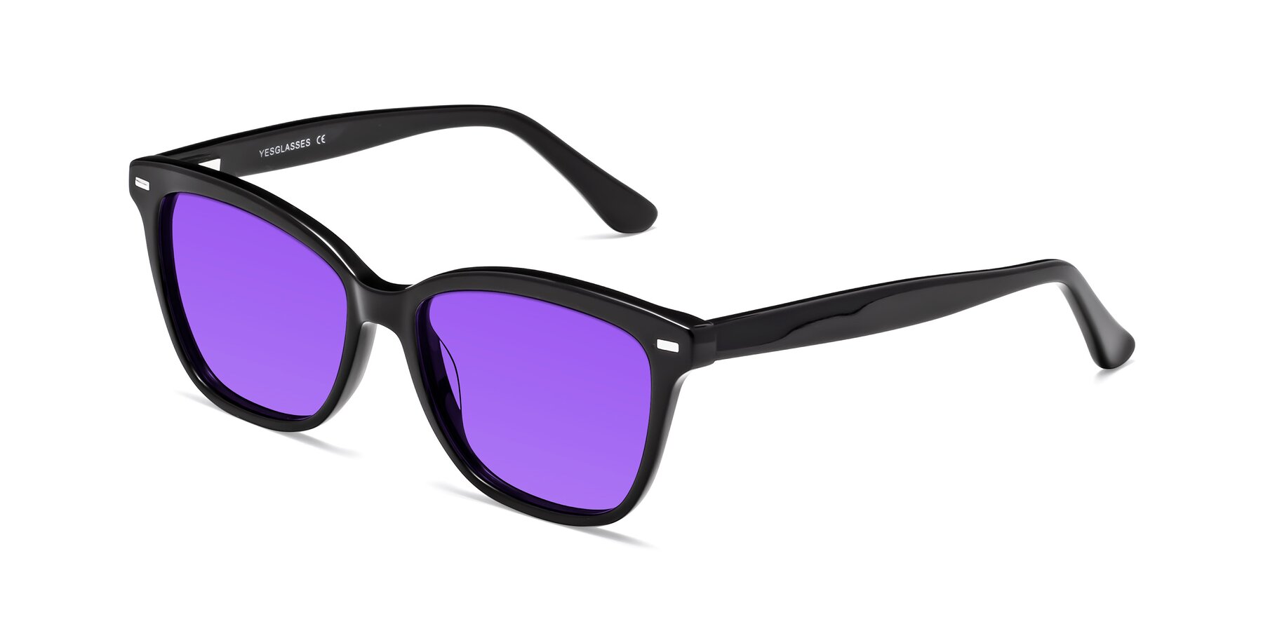Angle of 17485 in Black with Purple Tinted Lenses