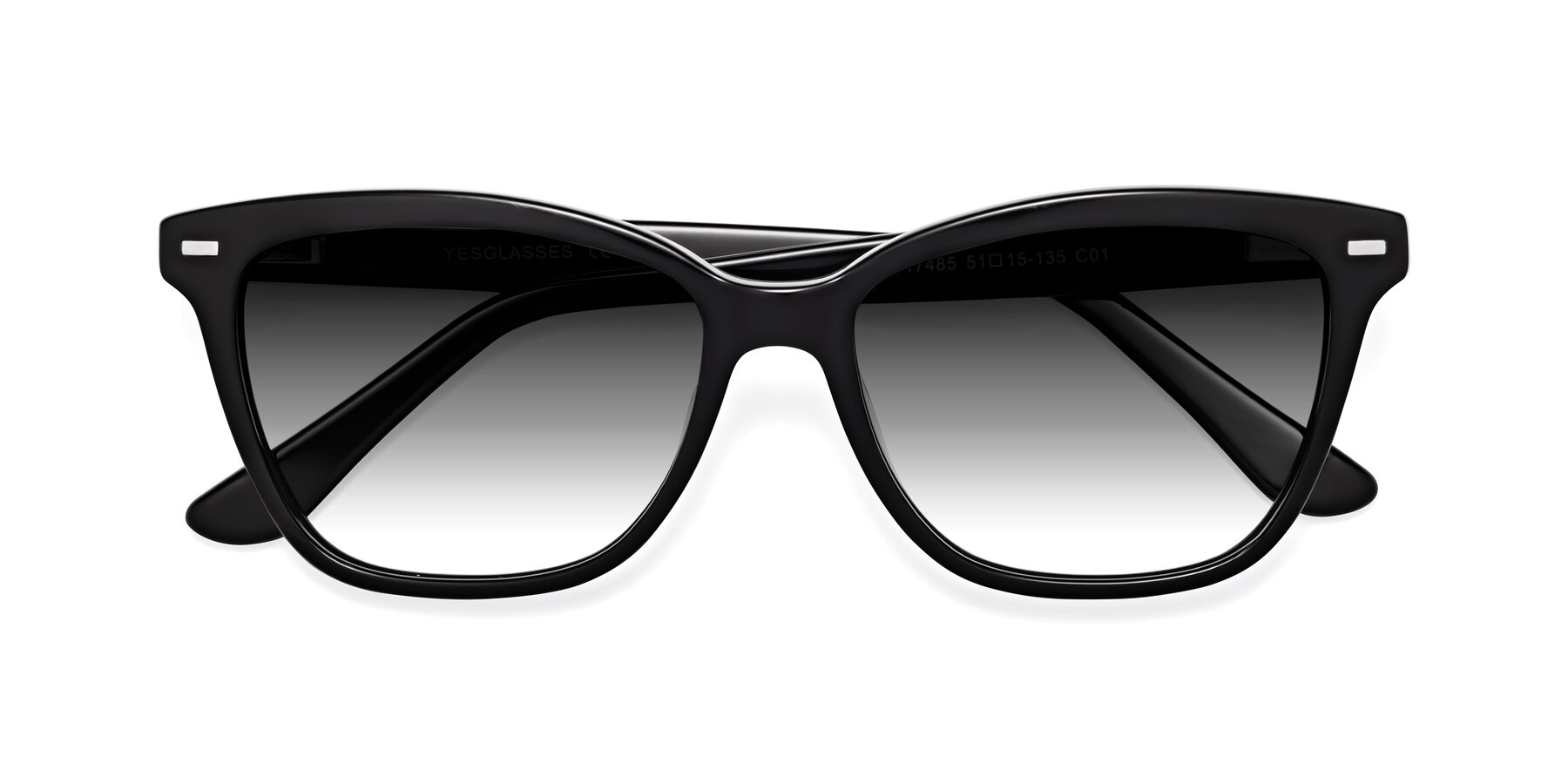 Folded Front of 17485 in Black with Gray Gradient Lenses