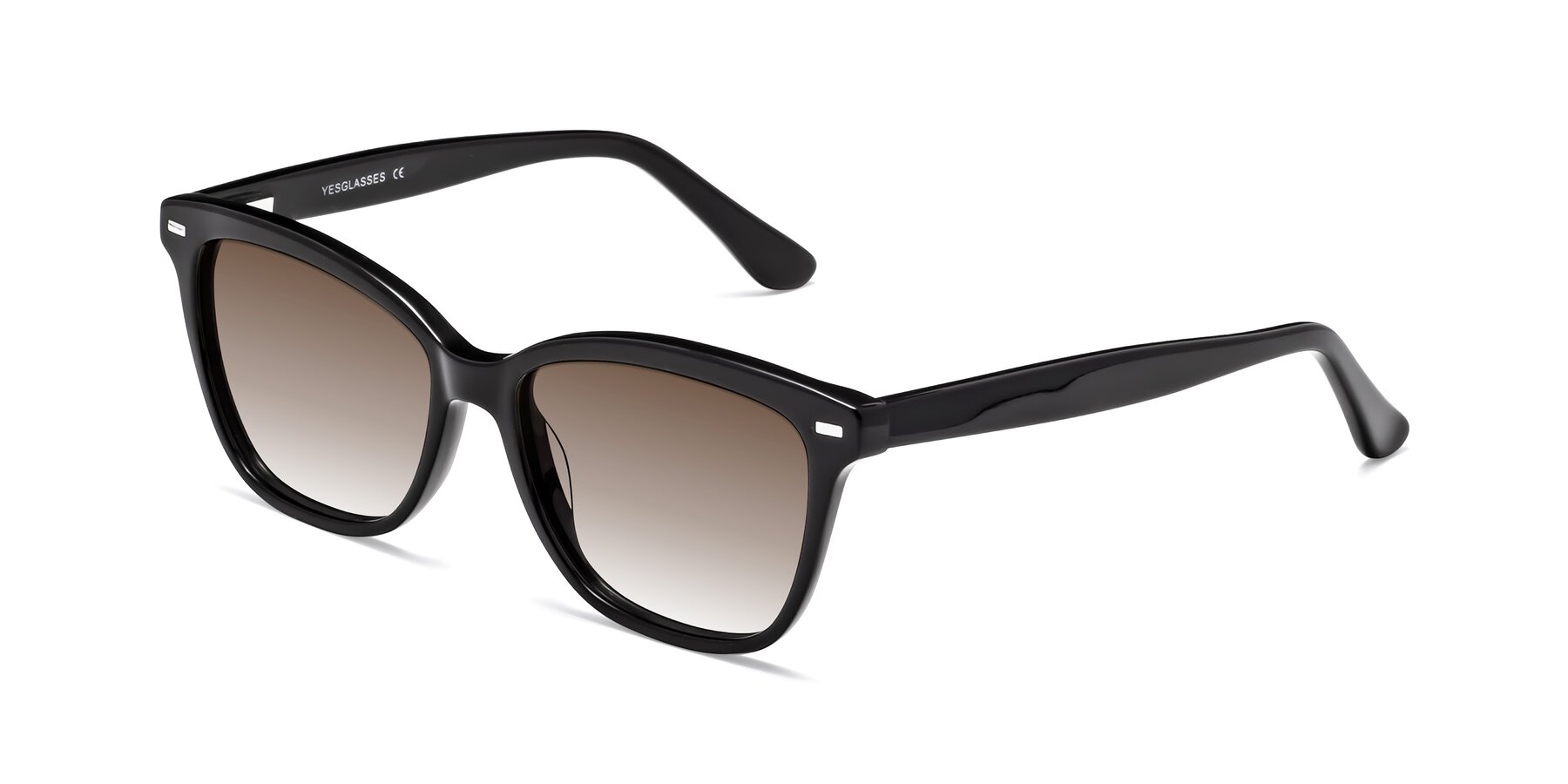 Angle of 17485 in Black with Brown Gradient Lenses