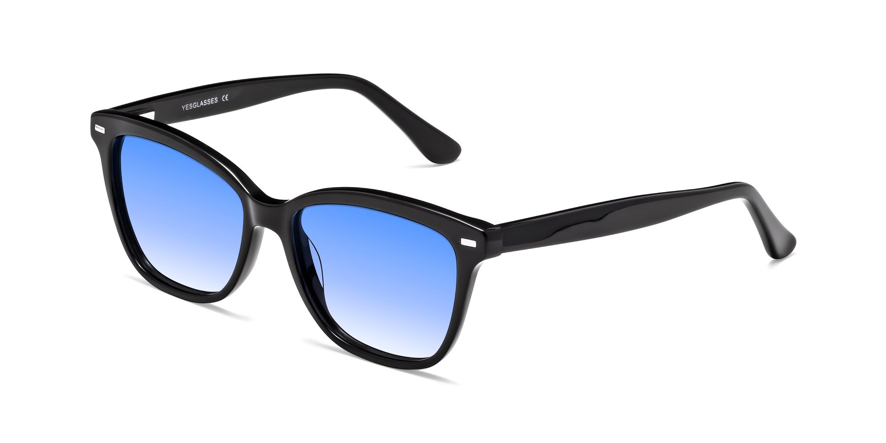 Angle of 17485 in Black with Blue Gradient Lenses