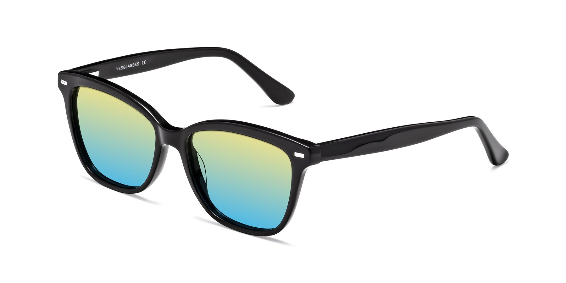 Angle of 17485 in Black with Yellow / Blue Gradient Lenses