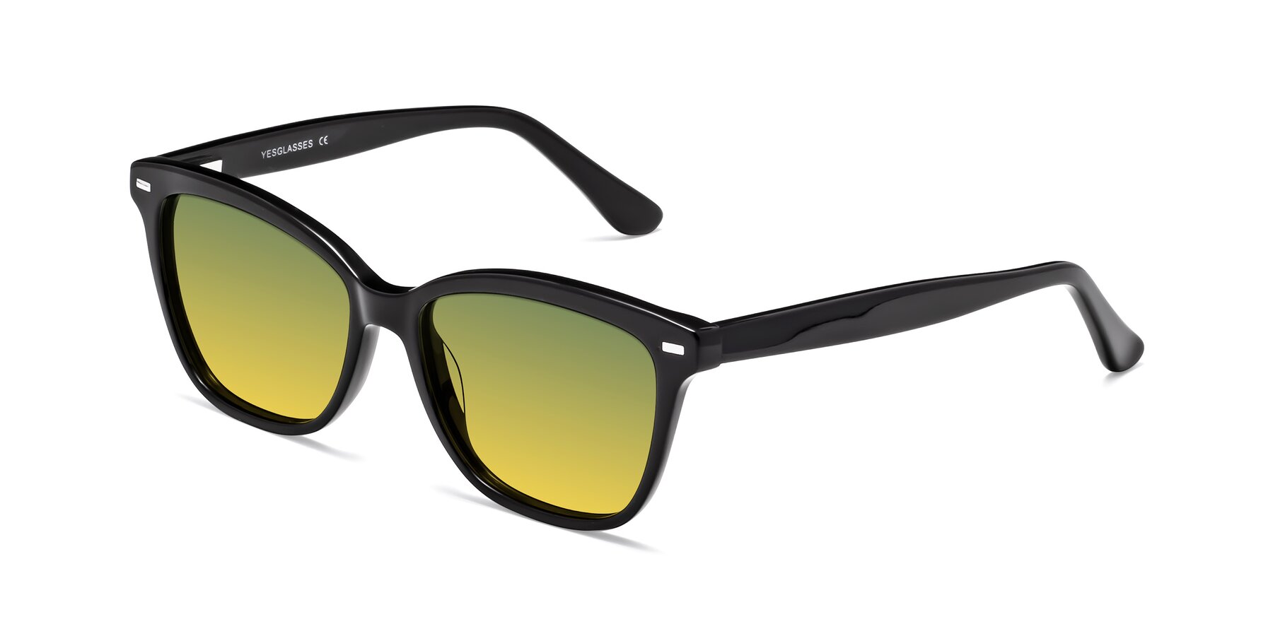 Angle of 17485 in Black with Green / Yellow Gradient Lenses