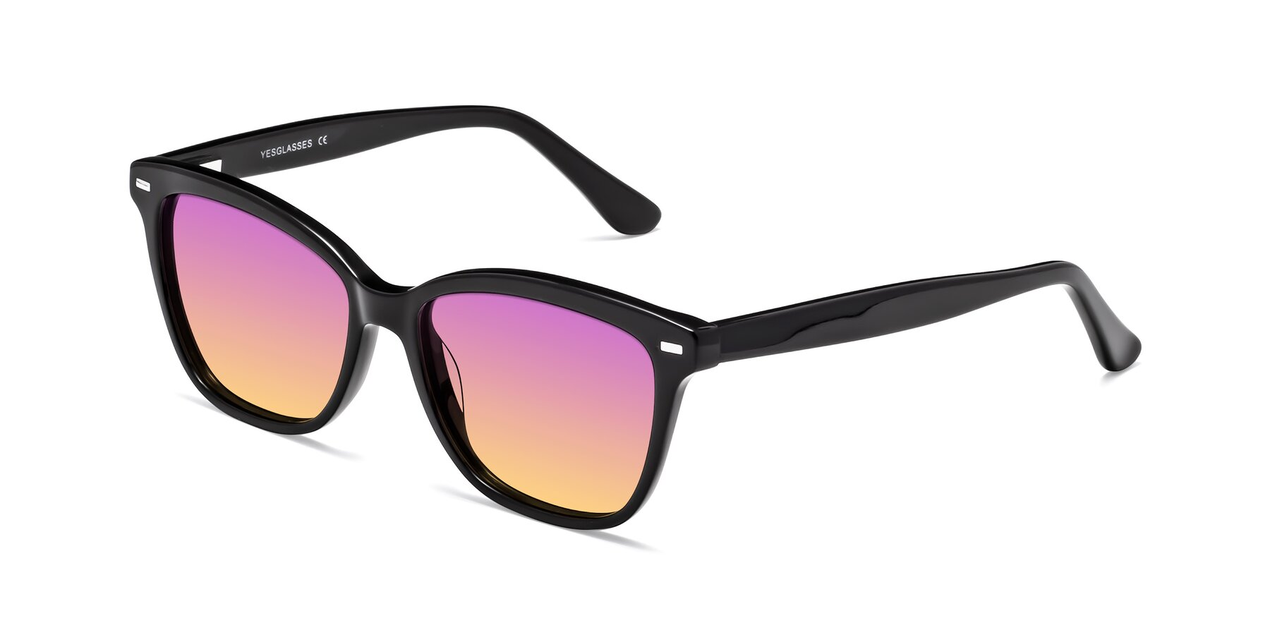Angle of 17485 in Black with Purple / Yellow Gradient Lenses