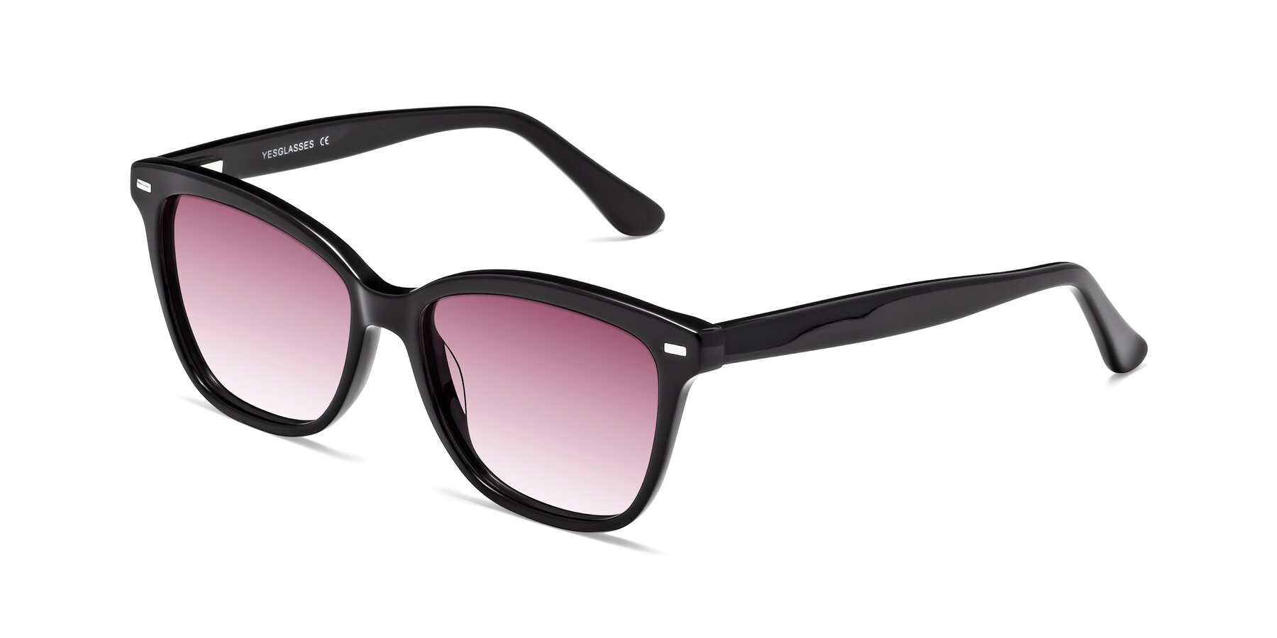 Angle of 17485 in Black with Wine Gradient Lenses