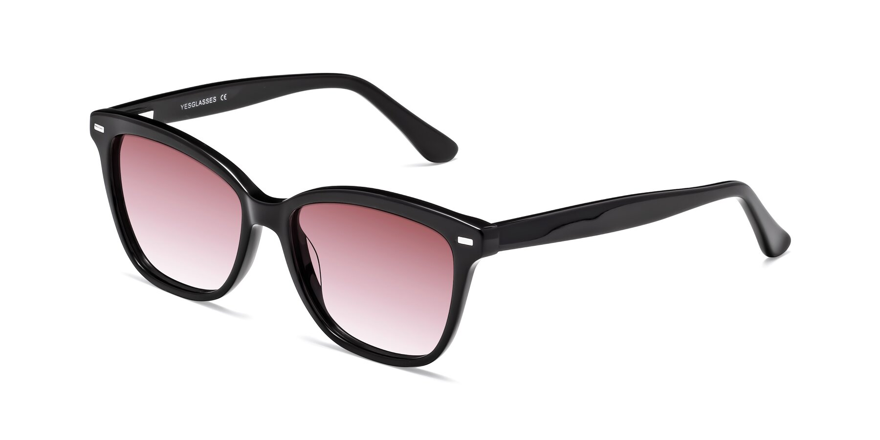 Angle of 17485 in Black with Garnet Gradient Lenses