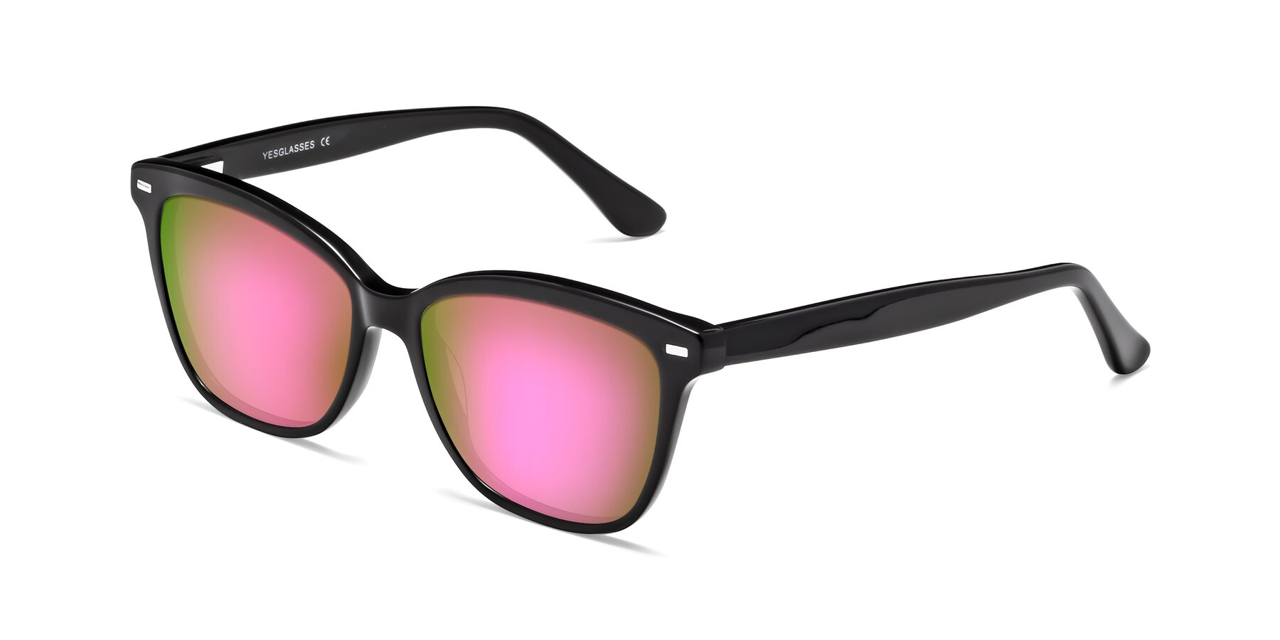 Angle of 17485 in Black with Pink Mirrored Lenses