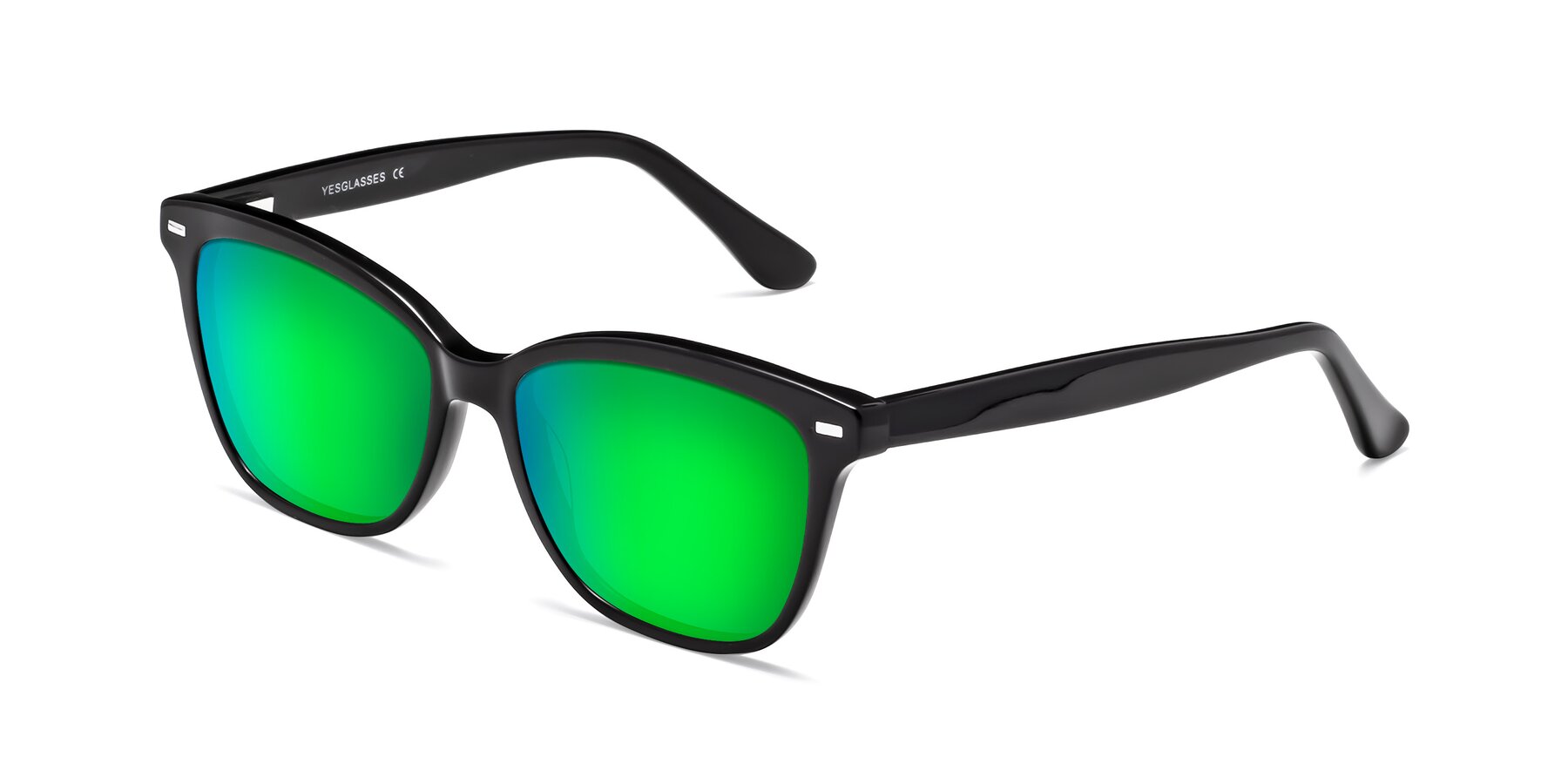 Angle of 17485 in Black with Green Mirrored Lenses