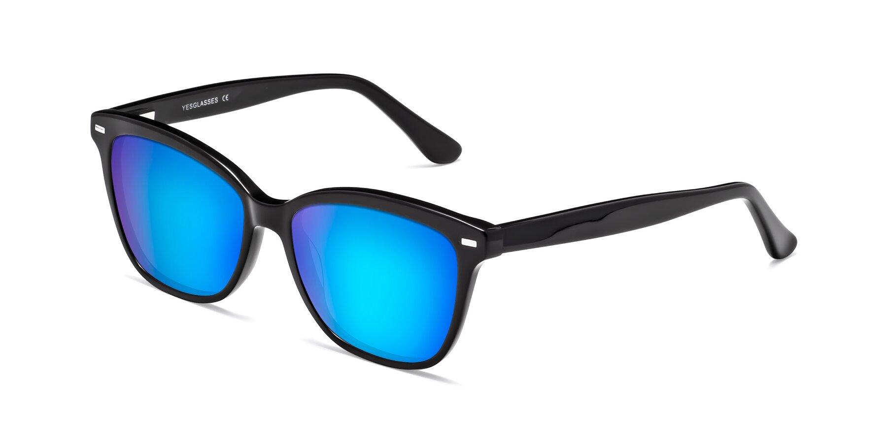 Angle of 17485 in Black with Blue Mirrored Lenses