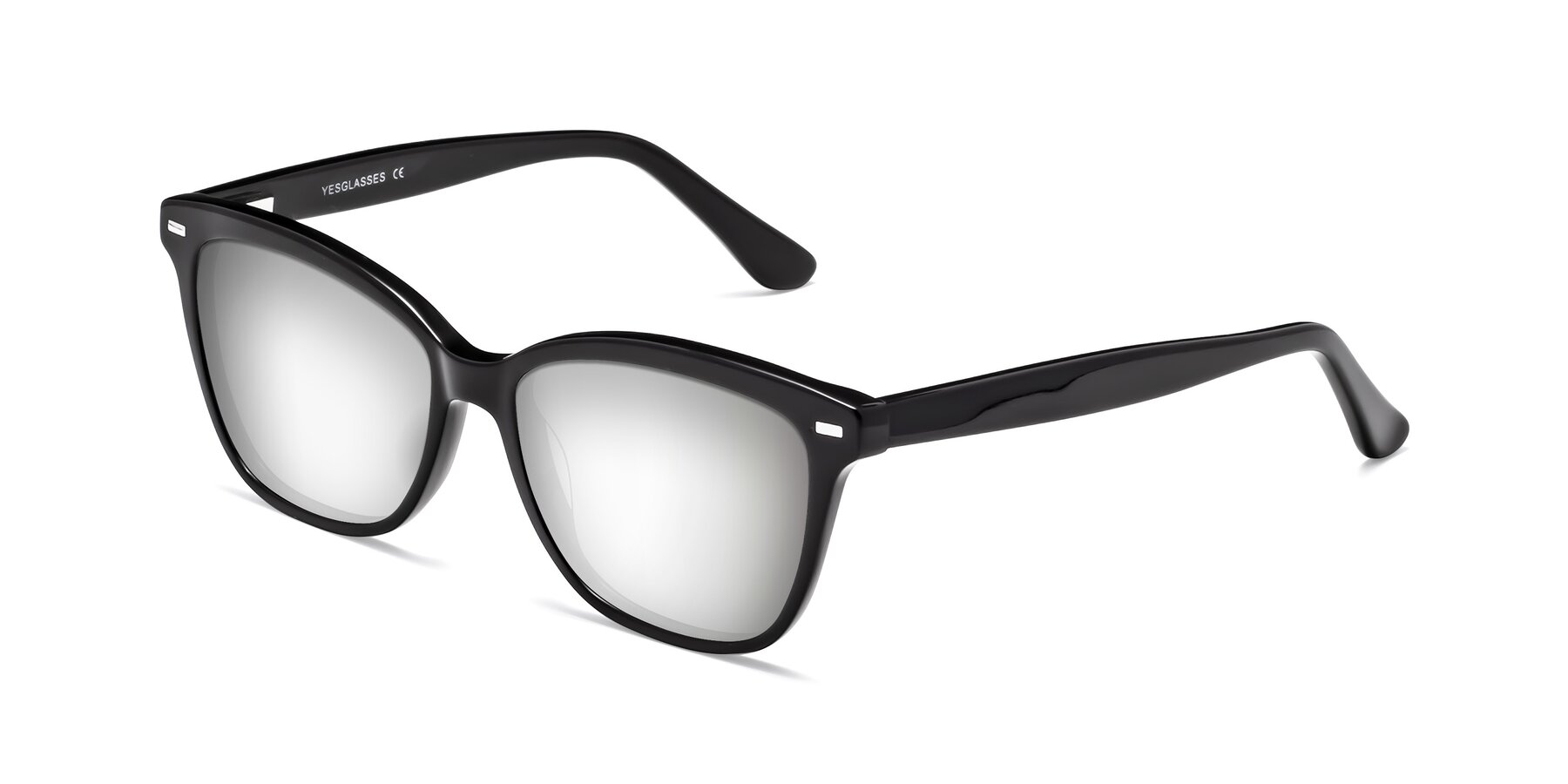Angle of 17485 in Black with Silver Mirrored Lenses