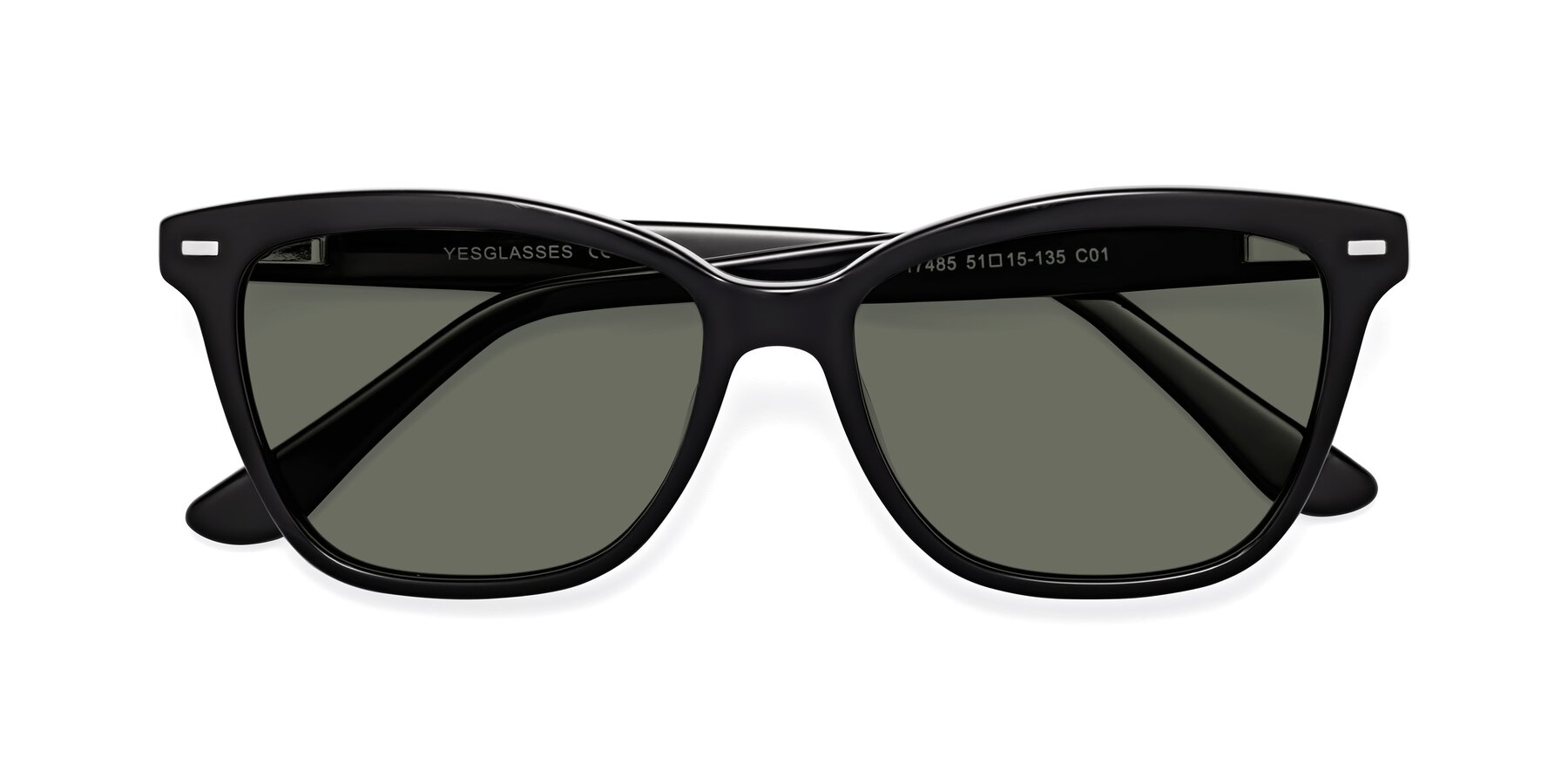 Folded Front of 17485 in Black with Gray Polarized Lenses