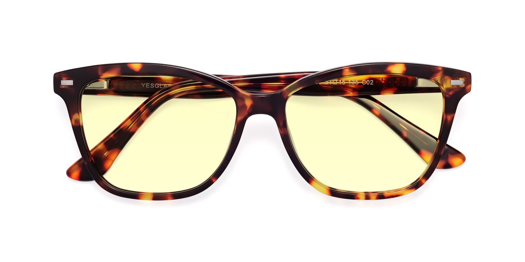 Folded Front of 17485 in Tortoise with Light Yellow Tinted Lenses