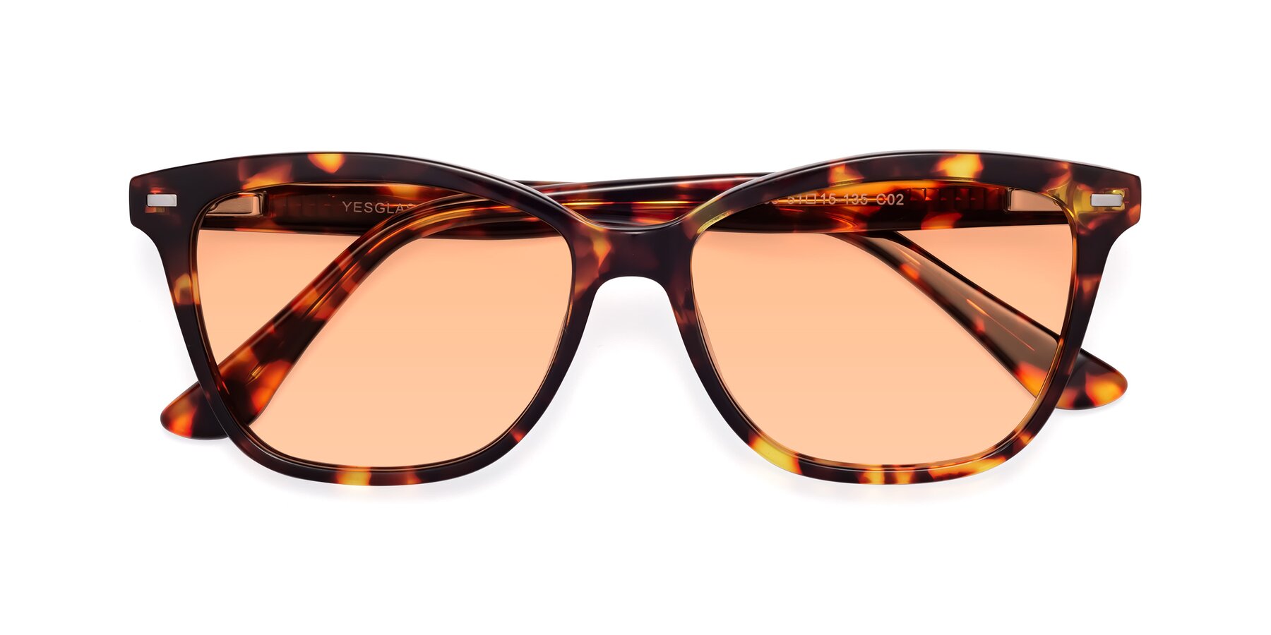 Folded Front of 17485 in Tortoise with Light Orange Tinted Lenses