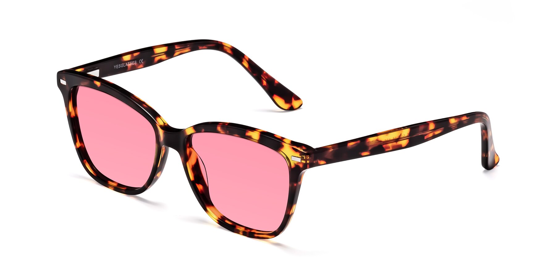 Angle of 17485 in Tortoise with Pink Tinted Lenses