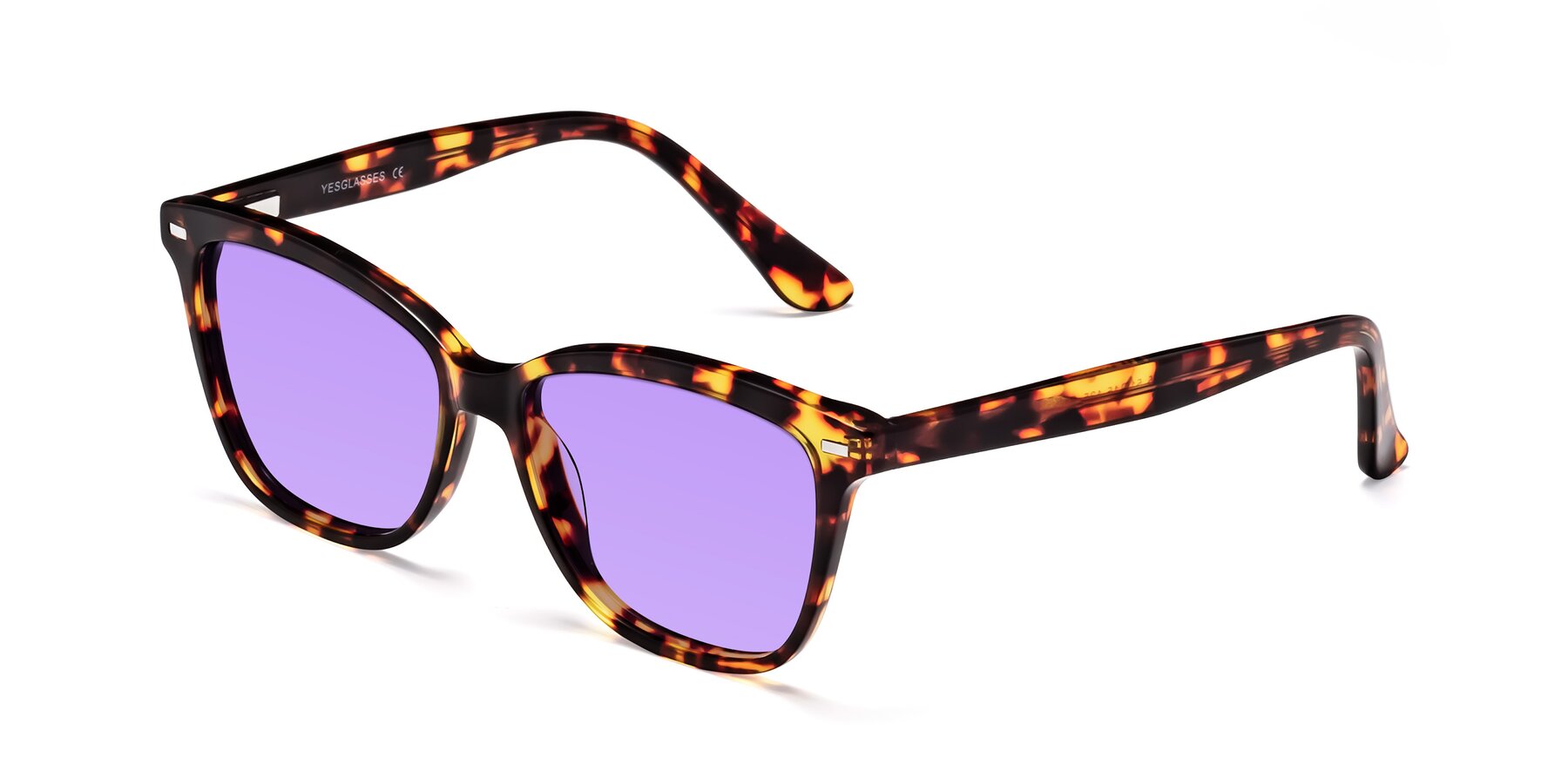Angle of 17485 in Tortoise with Medium Purple Tinted Lenses