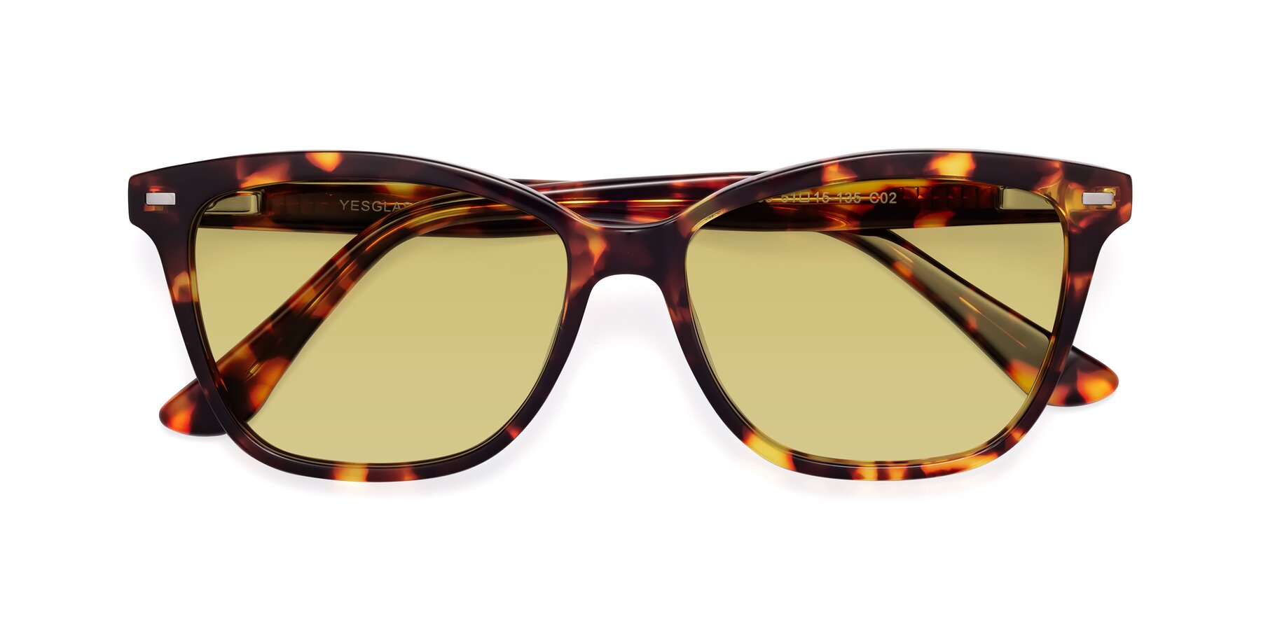 Folded Front of 17485 in Tortoise with Medium Champagne Tinted Lenses