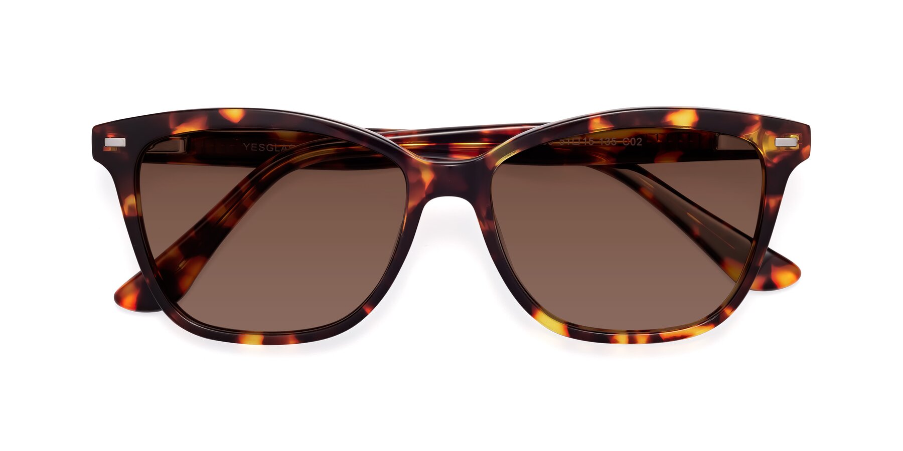 Folded Front of 17485 in Tortoise with Brown Tinted Lenses
