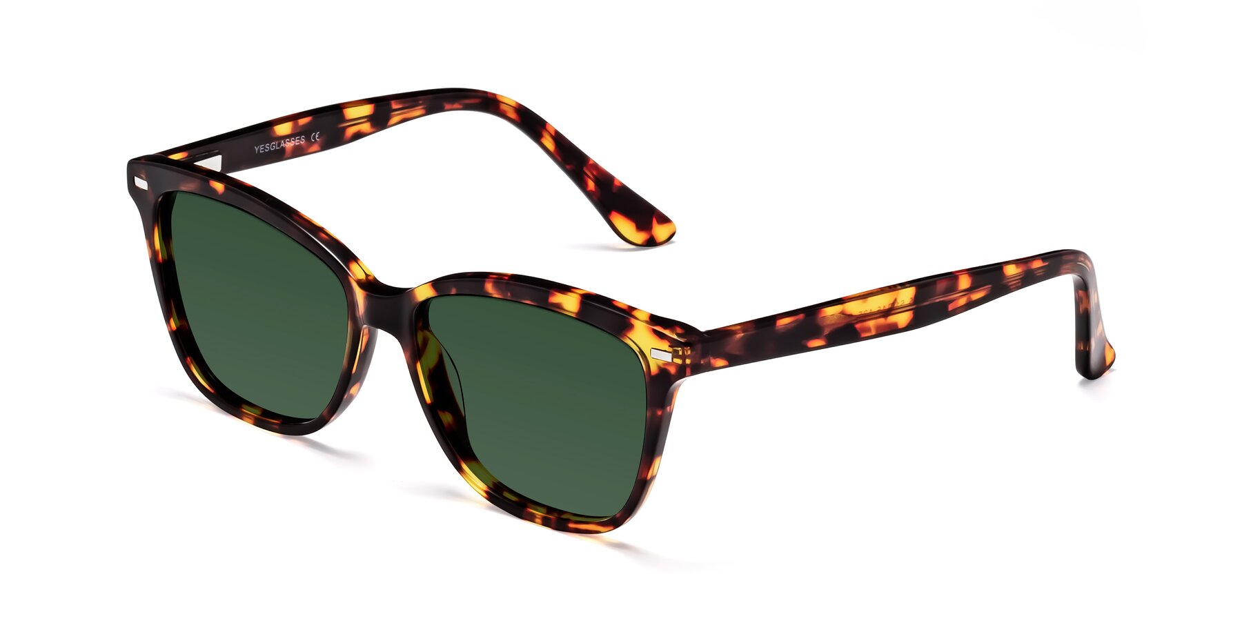 Angle of 17485 in Tortoise with Green Tinted Lenses